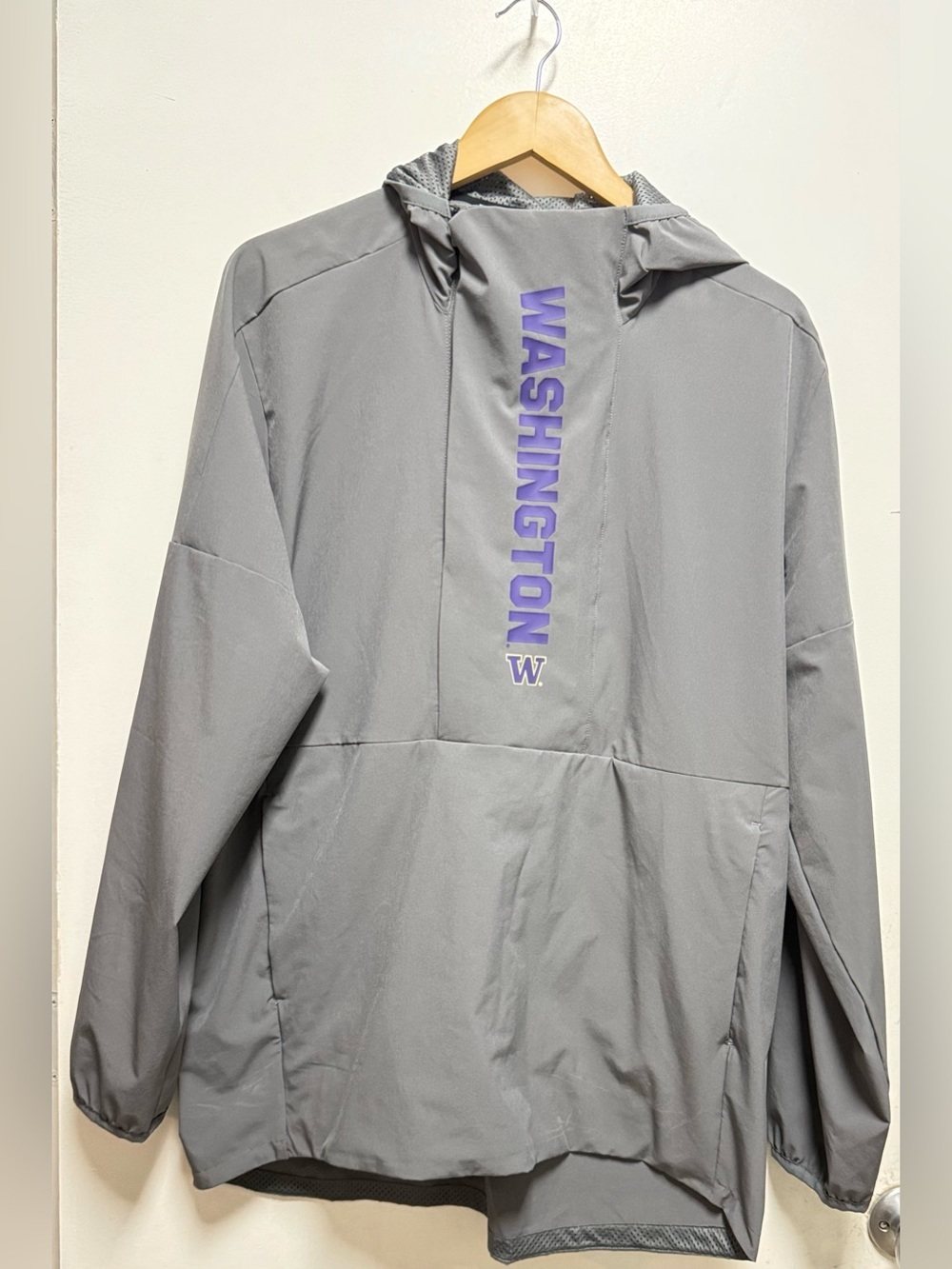 adidas Gray Pullover with Purple WASHINGTON Print